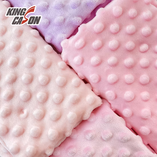 Tecido de veludo de bebê Kingcason super macio Minky DOT para cobertores de bebê