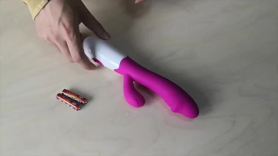 Armazém EUA venda quente realista coelho vibrador 30 velocidades modo brinquedo sexual dildo clitóris mamilo bichano estimulador para mulheres vibrador produtos adultos